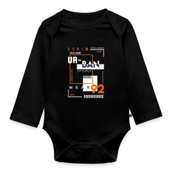 Urban wear - Body Bébé bio manches longues - noir - Devant