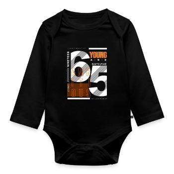 Young sixty five ambisious - Body Bébé bio manches longues - noir - Devant