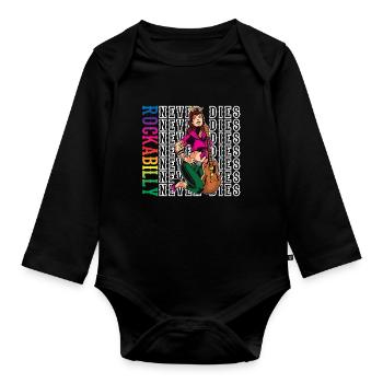 Rockabilly Rocknroll Music Rock Hardrock - Organic Longsleeve Baby Bodysuit - black - Front
