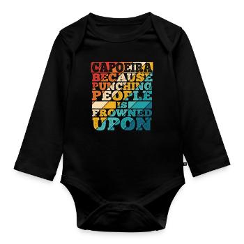 Capoeira - Baby Bio-Langarm-Body - Schwarz - Vorne
