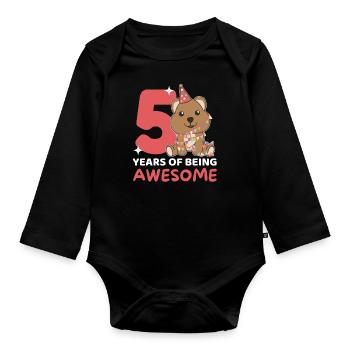 Quokka pour les enfants de 5 ans - Body Bébé bio manches longues - noir - Devant