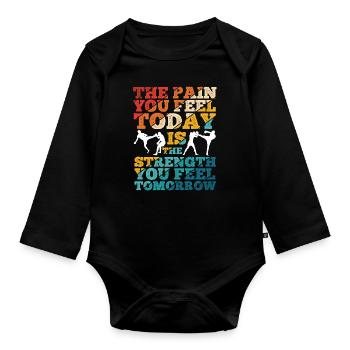 Kickboxing - Baby Bio-Langarm-Body - Schwarz - Vorne