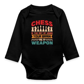 Chess Chess piece King Pawn Dream - Organic Longsleeve Baby Bodysuit - black - Front