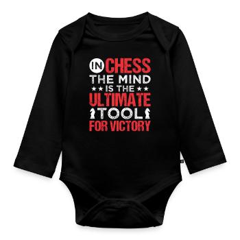 Chess Chess piece King Pawn Dream - Organic Longsleeve Baby Bodysuit - black - Front