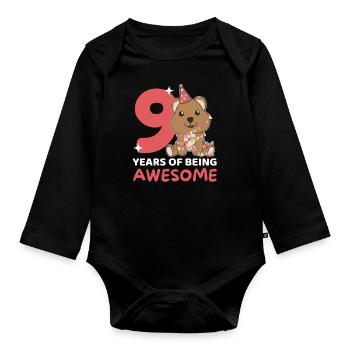 Quokka pour les enfants de 9 ans - Body Bébé bio manches longues - noir - Devant
