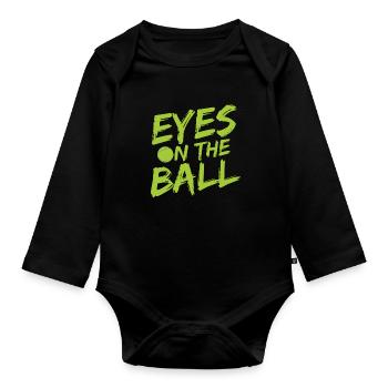 Tennisplatz Spruch Für Tennis - Baby Bio-Langarm-Body - Schwarz - Vorne