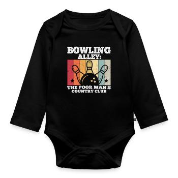 Bowling - Baby Bio-Langarm-Body - Schwarz - Vorne