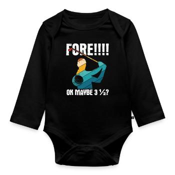 Golfplatz zum Golfen Golf - Baby Bio-Langarm-Body - Schwarz - Vorne