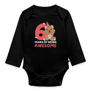 Quokka pour les enfants de 6 ans - Body Bébé bio manches longues - noir - Devant