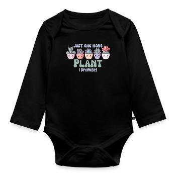 Funny Plant Saying Plant Kawaii Succulent - Organic Longsleeve Baby Bodysuit - black - Front