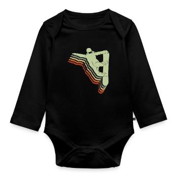 Snowboard Spruch für Snowboarder - Baby Bio-Langarm-Body - Schwarz - Vorne