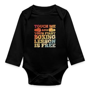 Boxsport Boxing - Baby Bio-Langarm-Body - Schwarz - Vorne