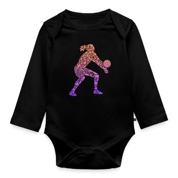 Symboles des joueurs de volleyball Volleyball féminin - Body Bébé bio manches longues - noir - Devant