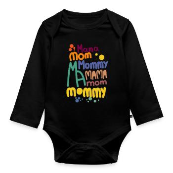 Maman - Body Bébé bio manches longues - noir - Devant