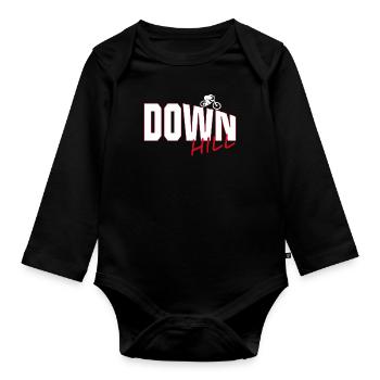 Downhill, Fahrrad, Bike, Bmx, Mtb - Baby Bio-Langarm-Body - Schwarz - Vorne