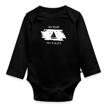 Segeln, Spruch für Segler, Sailing Design - Baby Bio-Langarm-Body - Schwarz - Vorne