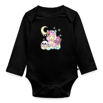 Kawaii Gothic Capybara Pastel Gothic Goth - Organic Longsleeve Baby Bodysuit - black - Front