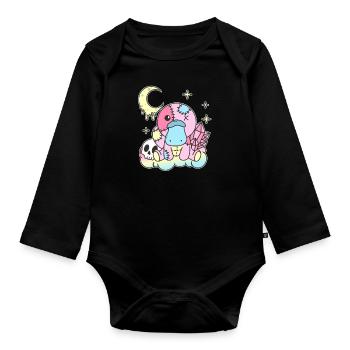 Kawaii Platypus Sloth Pastel Gothic - Organic Longsleeve Baby Bodysuit - black - Front