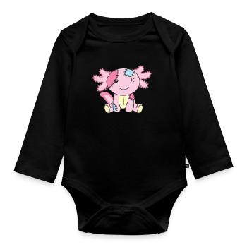 Kawaii Gothic Axolotl Pastel Gothic Goth - Organic Longsleeve Baby Bodysuit - black - Front