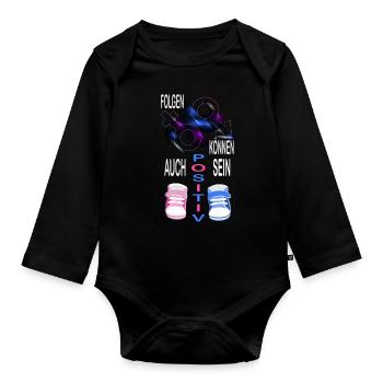 Folgen können auch positiv sein - Baby Bio-Langarm-Body - Schwarz - Vorne