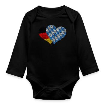 Bayern Deutschland - Baby Bio-Langarm-Body - Schwarz - Vorne