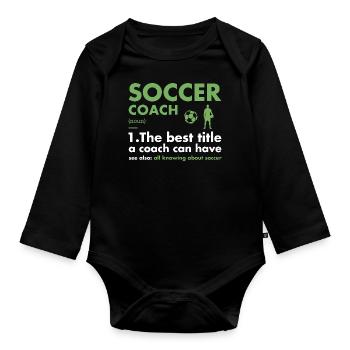 Sport Coach Definition Soccer - Baby Bio-Langarm-Body - Schwarz - Vorne