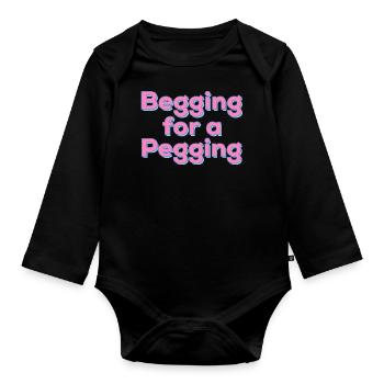 Betteln um ein Pegging-Angebot - Baby Bio-Langarm-Body - Schwarz - Vorne