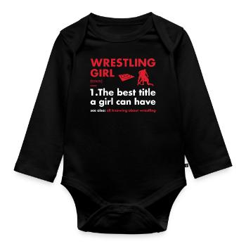 Sport Girl Definition Wrestling - Organic Longsleeve Baby Bodysuit - black - Front