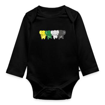 Scoliosexual Flag Pride LGBTQ Cute Elephant - Organic Longsleeve Baby Bodysuit - black - Front