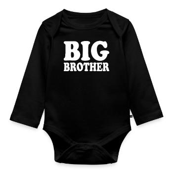 Big brother - Body Bébé bio manches longues - noir - Devant