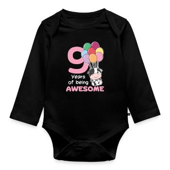 Vache pour les enfants de 9 ans - Body Bébé bio manches longues - noir - Devant