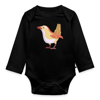 Wren - Organic Longsleeve Baby Bodysuit - black - Front