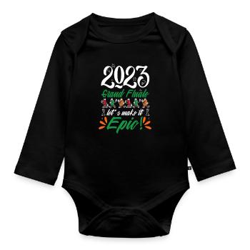 Le dernier jour de 2023 est 123123 - Body Bébé bio manches longues - noir - Devant
