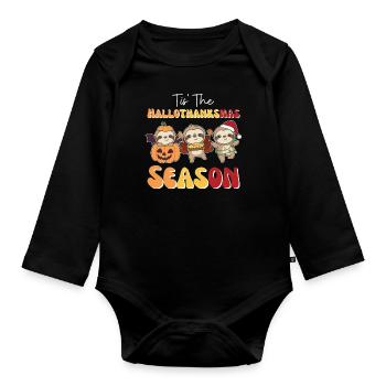 Tis' the Hallothanksmas Saison Paresseux - Body Bébé bio manches longues - noir - Devant
