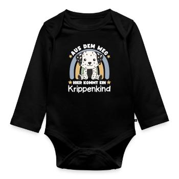 Aus Dem Weg Hier Kommt Ein Krippenkind Dalmatiner - Baby Bio-Langarm-Body - Schwarz - Vorne