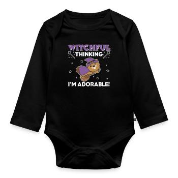 Beaver Halloween Witch Witches I'm Adorable - Organic Longsleeve Baby Bodysuit - black - Front
