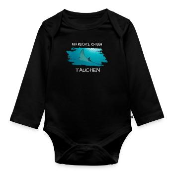 Tauchen Rochen Diving - Baby Bio-Langarm-Body - Schwarz - Vorne