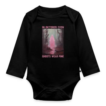 in oktober even Ghosts wear pink Breast Cancer - Baby Bio-Langarm-Body - Schwarz - Vorne