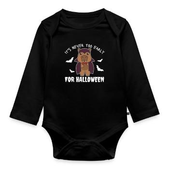 Capybara il n’est jamais trop tôt pour Halloween vampire - Body Bébé bio manches longues - noir - Devant