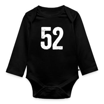 52 numéros blancs - Body Bébé bio manches longues - noir - Devant