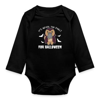 Ornithorynque il n’est jamais trop tôt pour Halloween - Body Bébé bio manches longues - noir - Devant