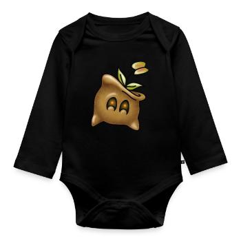 Possessed Sack with Venus Flytrap - Haunted Comic - Organic Longsleeve Baby Bodysuit - black - Front