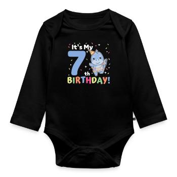 Dino pour les enfants de 7 ans - Body Bébé bio manches longues - noir - Devant