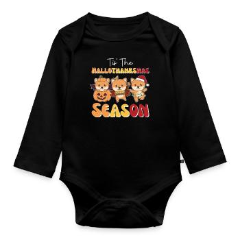 Tis' the Hallothanksmas Saison Shiba Inu - Body Bébé bio manches longues - noir - Devant