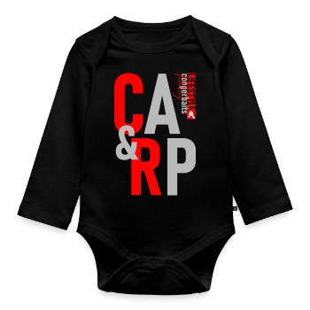Karpfen-König: Das Perfekte Geschenk für Angelfans - Baby Bio-Langarm-Body - Schwarz - Vorne