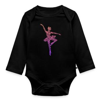 Ballerine Ballet Danseuse Dames Ballet Girl - Body Bébé bio manches longues - noir - Devant