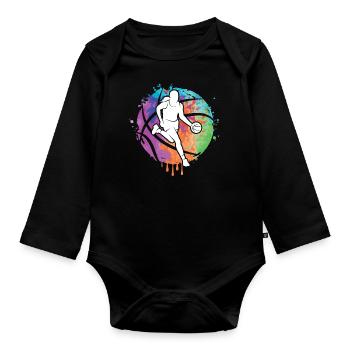 Basketball Women Basketball Player Girl - Organic Longsleeve Baby Bodysuit - black - Front