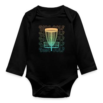 Disc Golf Sport Vintage Disc Golf Disc Golfer - Organic Longsleeve Baby Bodysuit - black - Front