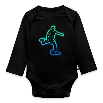 Soccer Player Soccer Player Boys - Organic Longsleeve Baby Bodysuit - black - Front