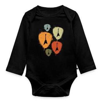 Bassist, Bass Guitarist, Bass Guitar, Bass Guitar - Organic Longsleeve Baby Bodysuit - black - Front